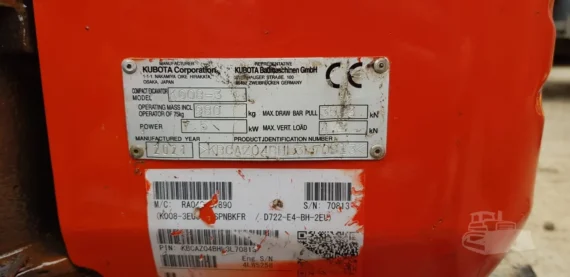 Kubota K008-3 (2021) – Mini Pelle 0,98T, 700 Heures, 3 Godets – Image 8